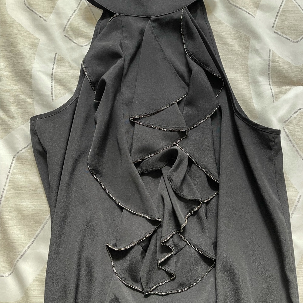 Guess Black Ruffle Smocked Halter Top - Picture 2 of 6